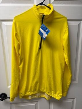 Unisex Lightweight Yellow Quarter-Zip Shirt Bicycling (Nashbar)